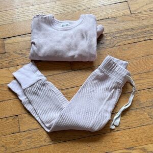 NUI Organic Fat Waffle Set Blossom Kids 3Y Long Underwear